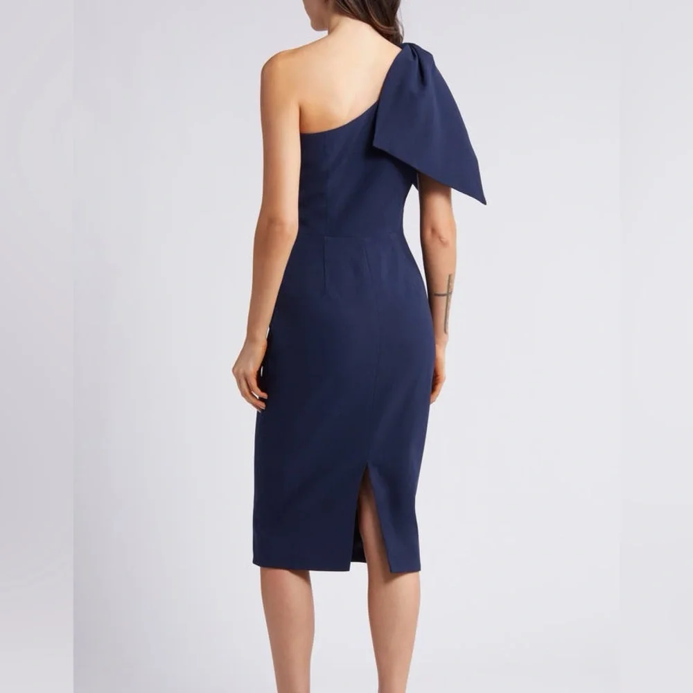 Dress The Population Tiffany One-Shoulder Navy‎ Dress NWT